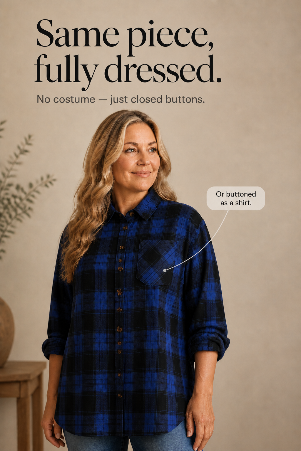 Overshirt &amp; Vad – OverStorlekd Skjorta Flanelowa w Kratę Buffalo