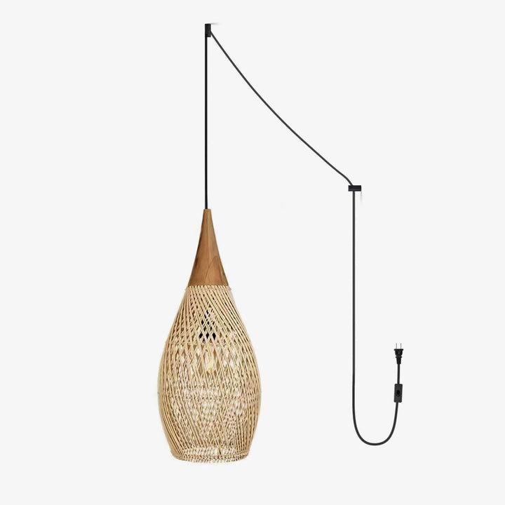 Flätad Rattan Swag Pendellampa