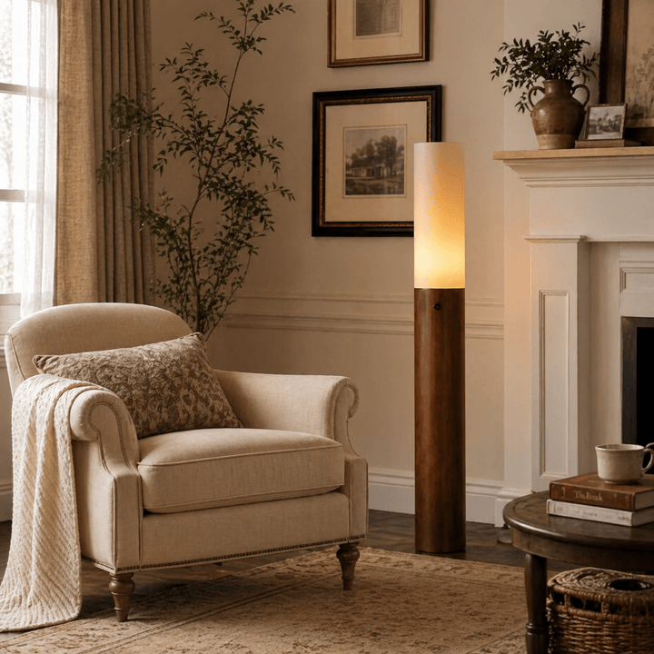 Timber Column Floor Lamp
