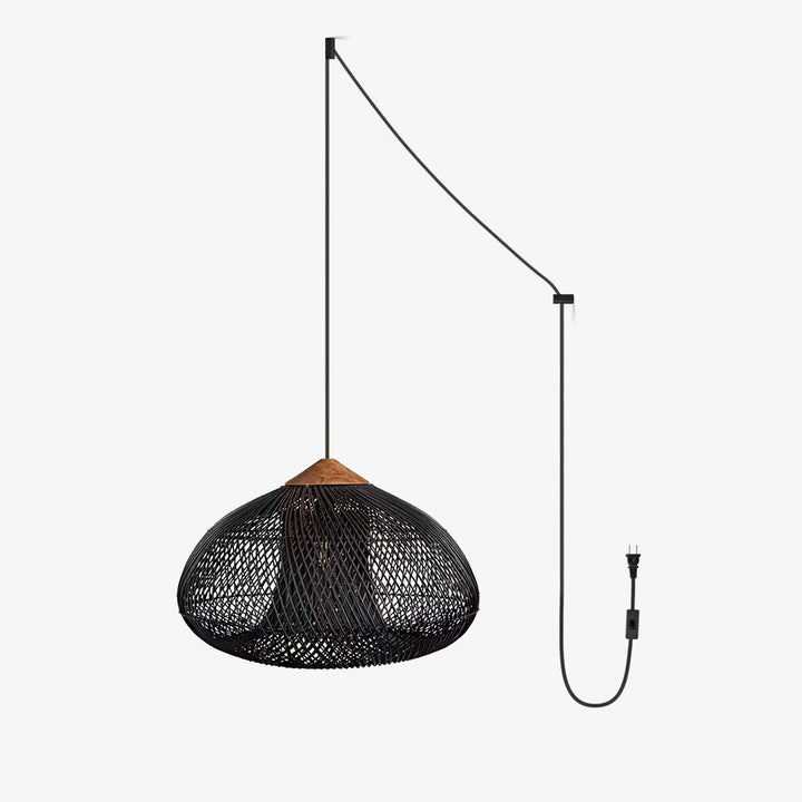 Flätad Rattan Swag Pendellampa