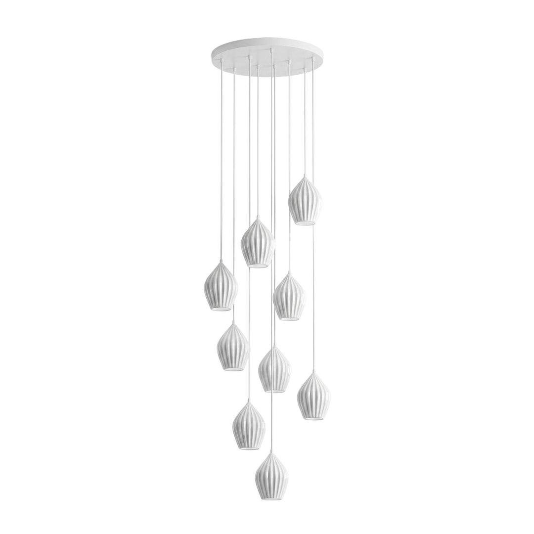 Keramisk Ribbad Pendellampa