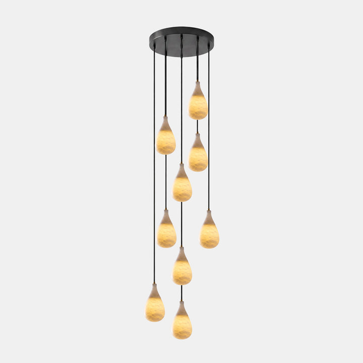 Alabaster Droppformad Pendellampa