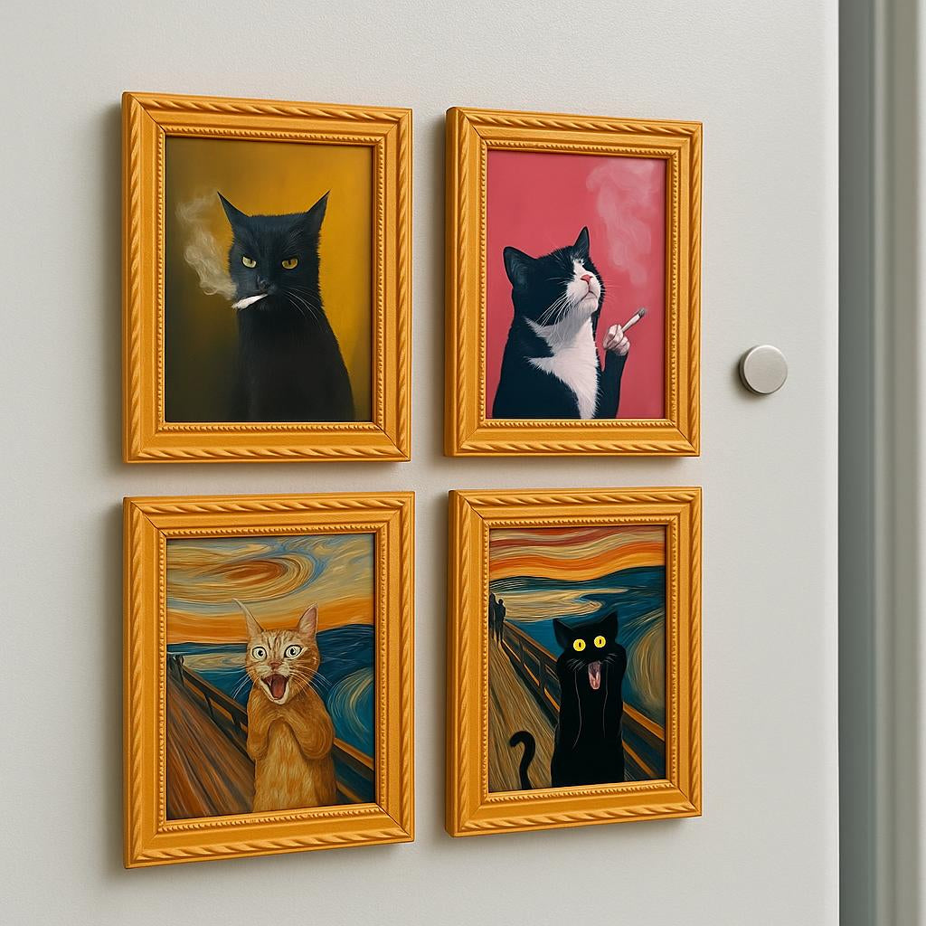 Meowments - Dekorativa Magneter Ramkowe z Katter
