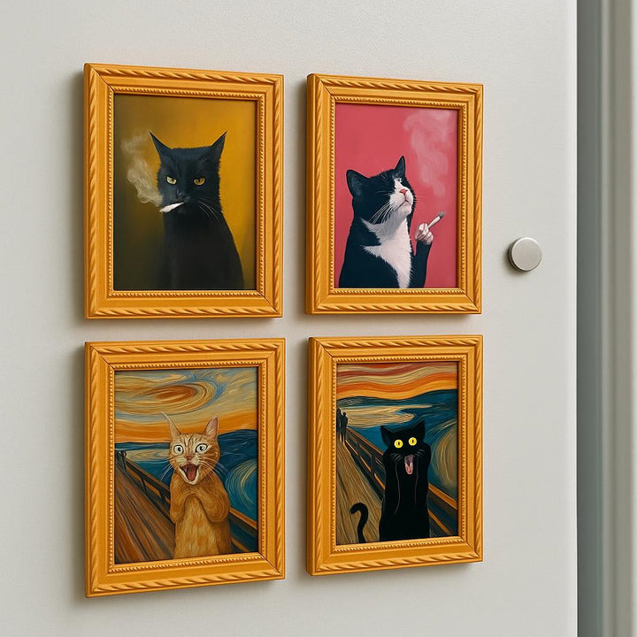 Meowments - Dekorativa Magneter Ramkowe z Katter