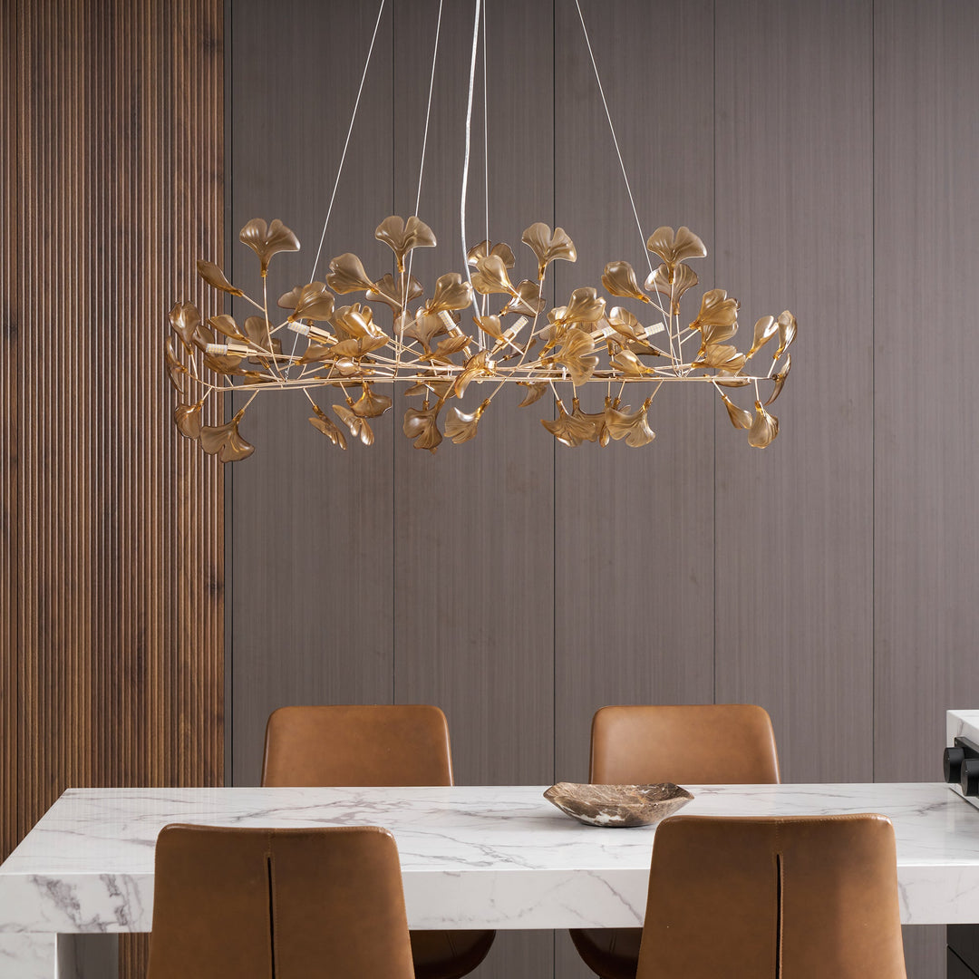 Acrylic Ginkgo Leaf Chandelier