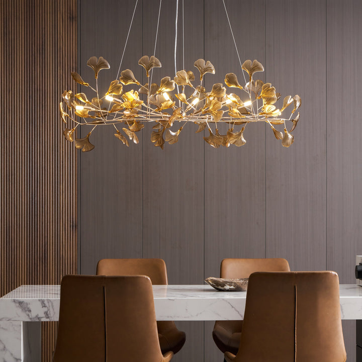 Acrylic Ginkgo Leaf Chandelier