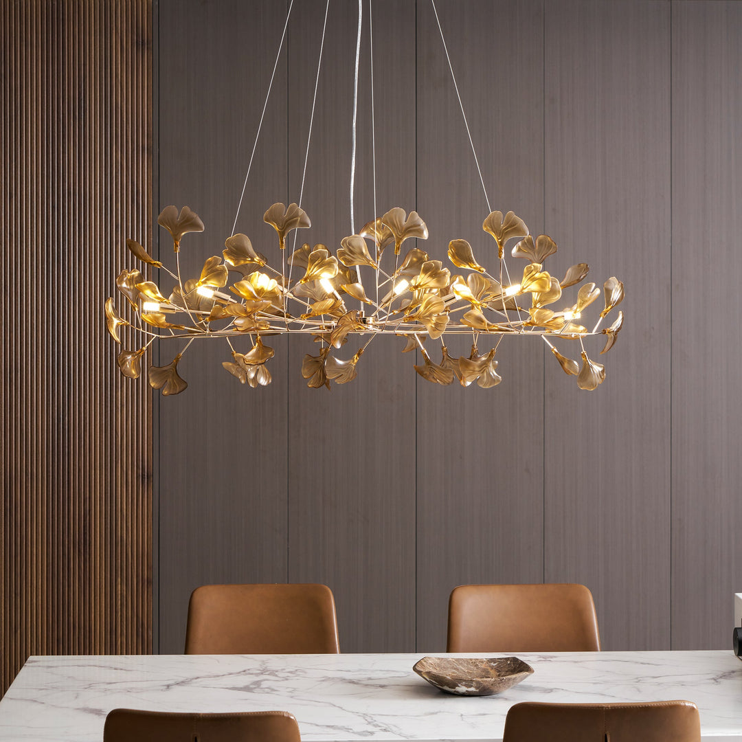 Acrylic Ginkgo Leaf Chandelier
