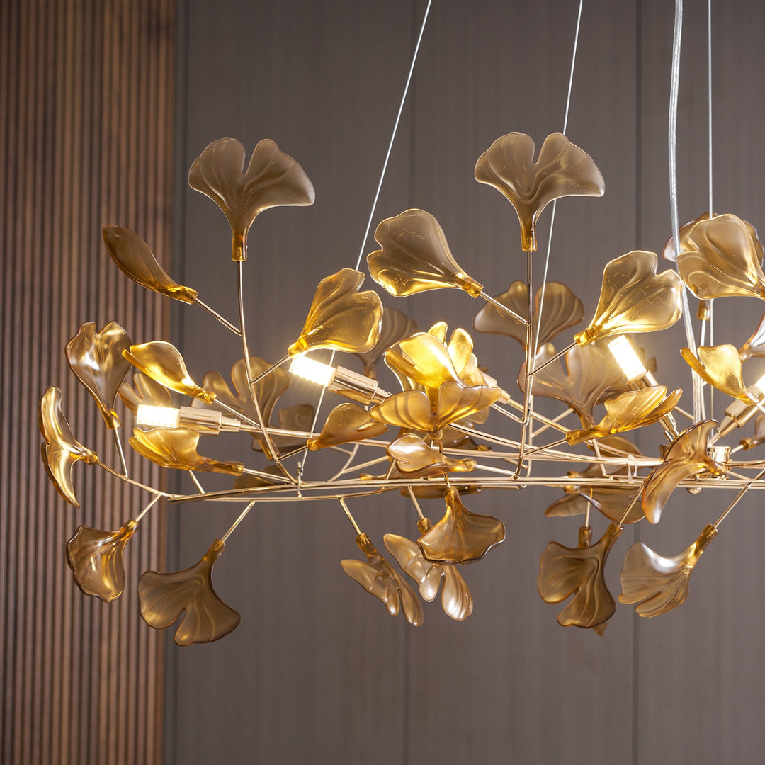 Acrylic Ginkgo Leaf Chandelier