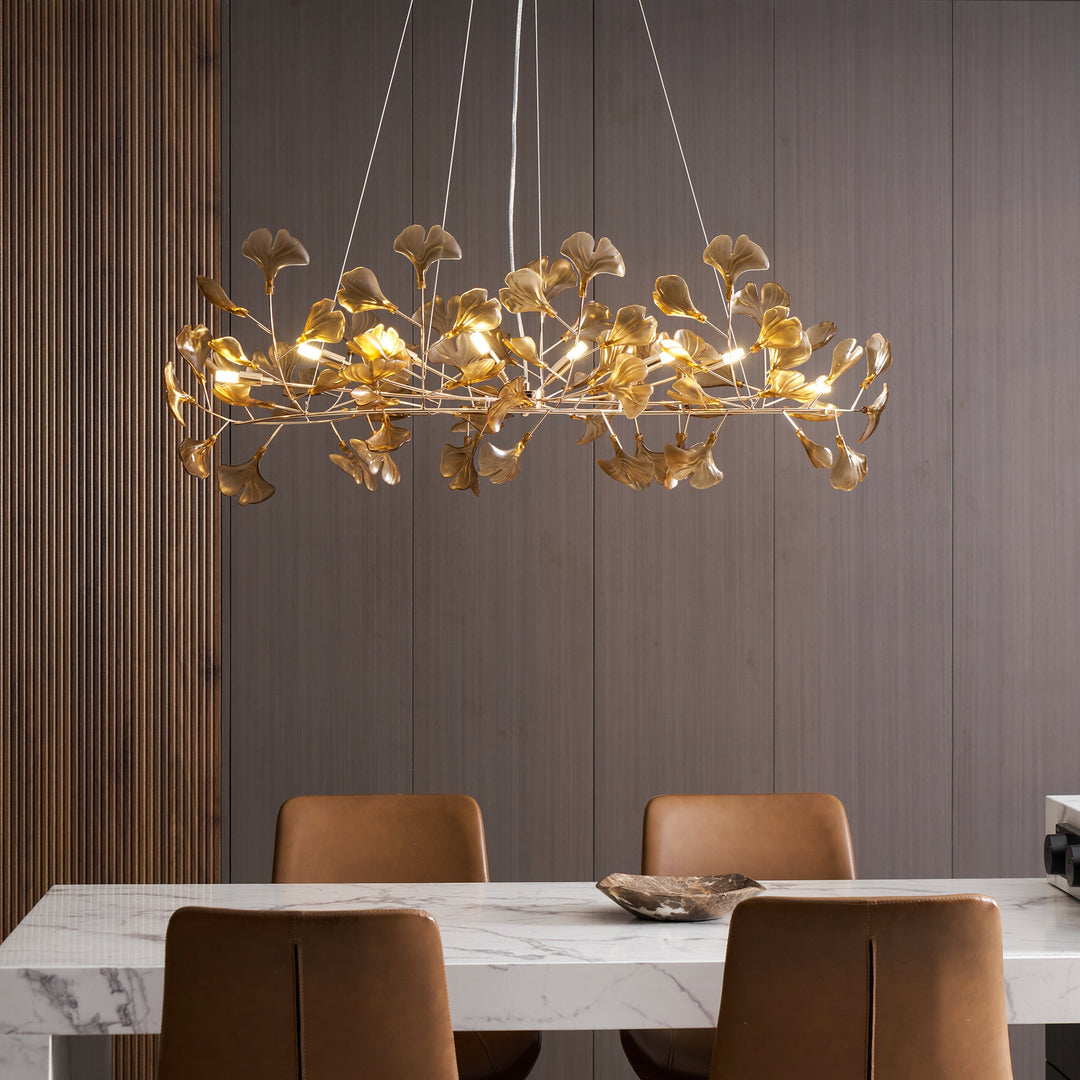 Acrylic Ginkgo Leaf Chandelier