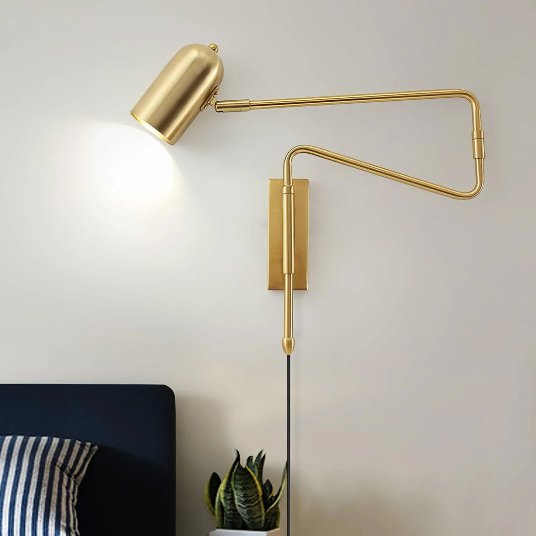 Justerbar Arm Plug In Vägglampa