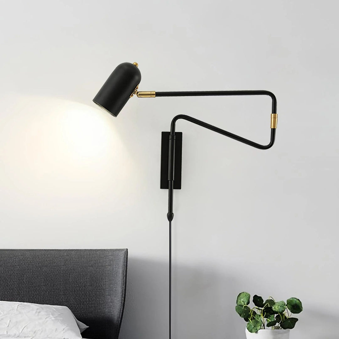 Justerbar Arm Plug In Vägglampa