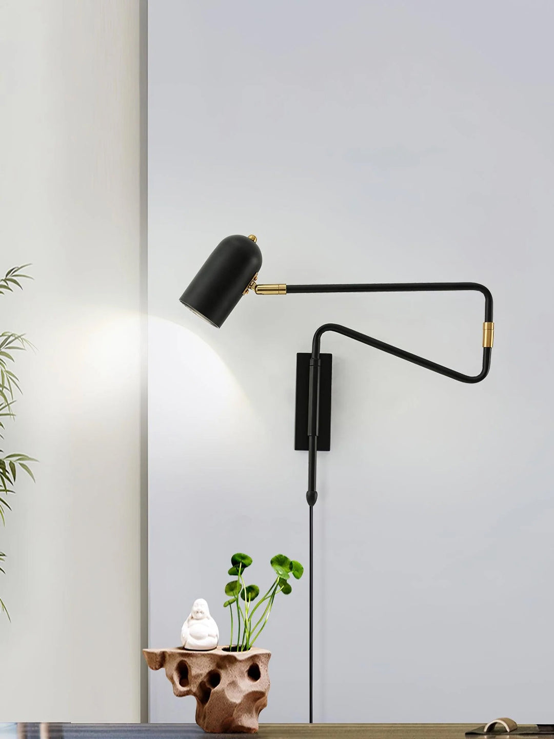 Justerbar Arm Plug In Vägglampa