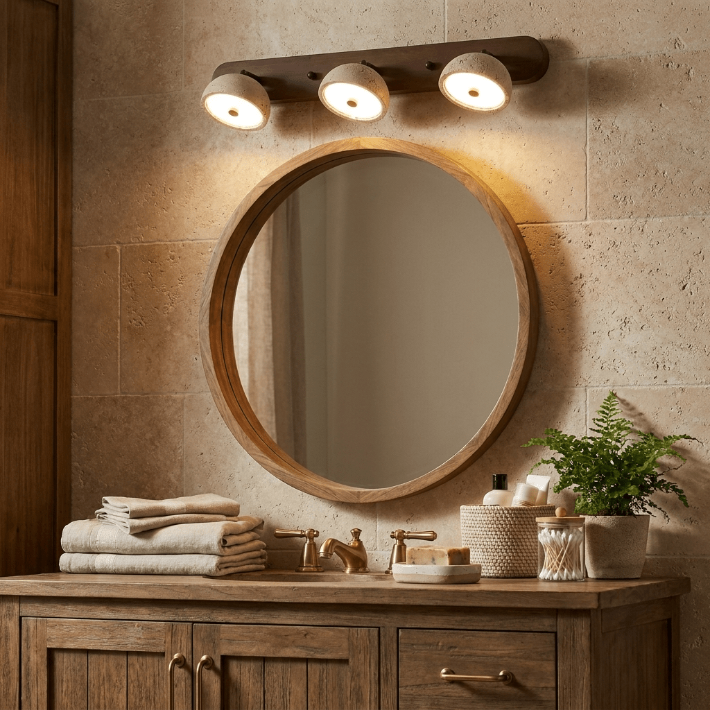 Justerbar Travertin Kuppel Vanity Light