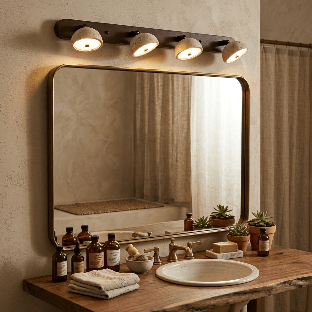 Justerbar Travertin Kuppel Vanity Light