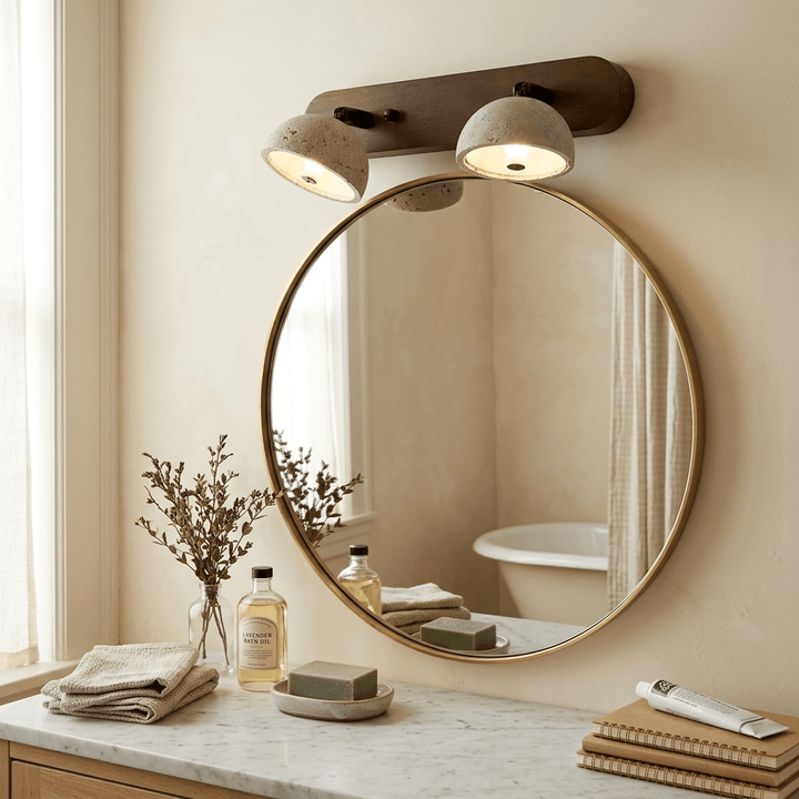 Justerbar Travertin Kuppel Vanity Light