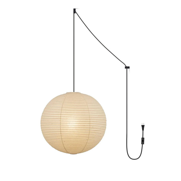 Japansk Papperspendant Swag Lampa (svart sladd)