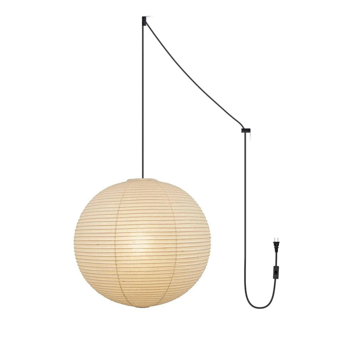 Japansk Papperspendant Swag Lampa (svart sladd)