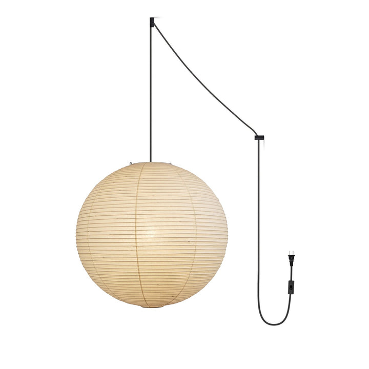 Japansk Papperspendant Swag Lampa (svart sladd)