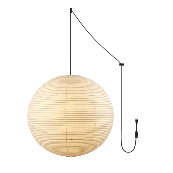 Japansk Papperspendant Swag Lampa (svart sladd)