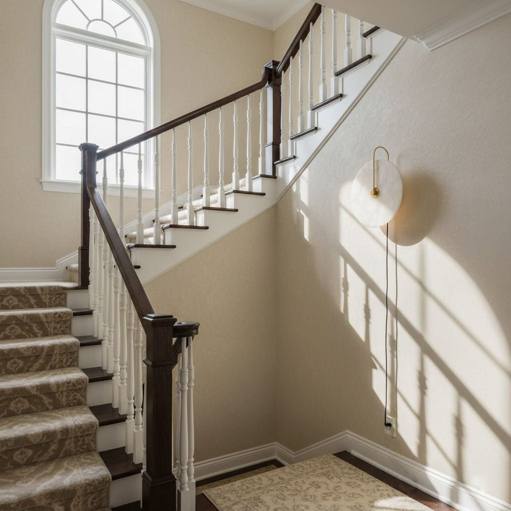 Alabaster LED Vägglampa med Stickkontakt