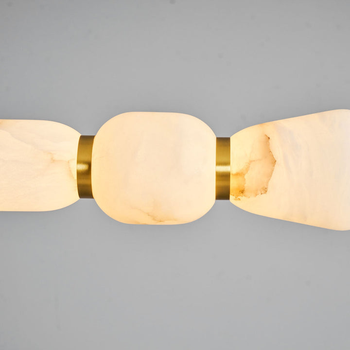 Alabaster Pebble Linear Chandelier