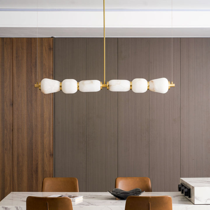 Alabaster Pebble Linear Chandelier