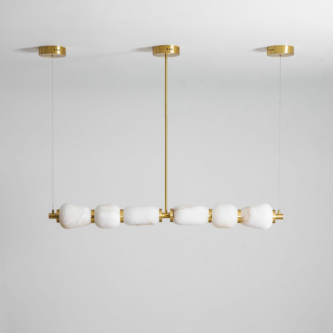 Alabaster Pebble Linear Chandelier