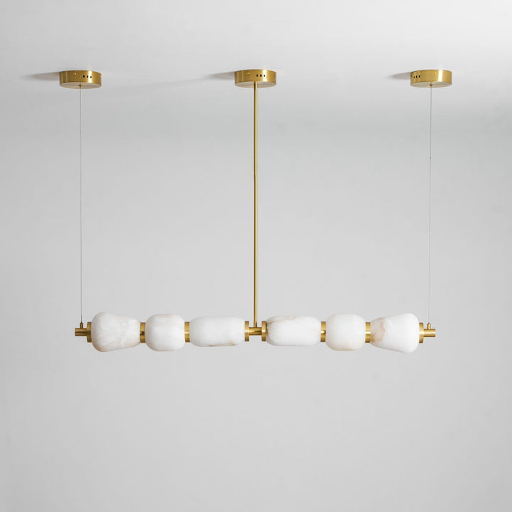 Alabaster Pebble Linear Chandelier