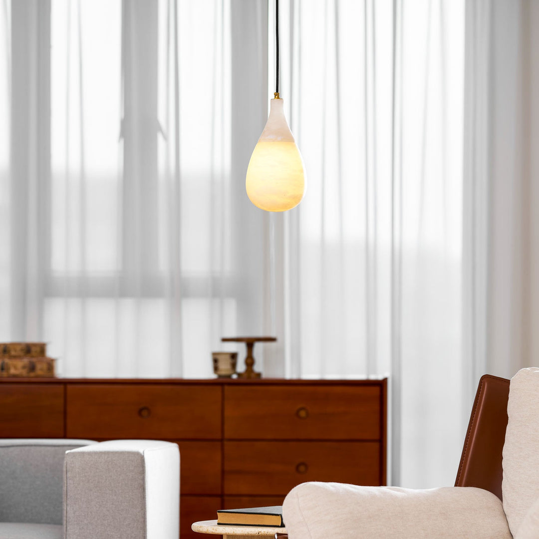 Alabaster Droppformad Pendellampa