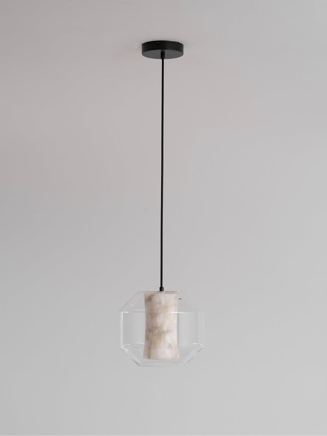 Alabaster Glas Cylinder Pendellampa