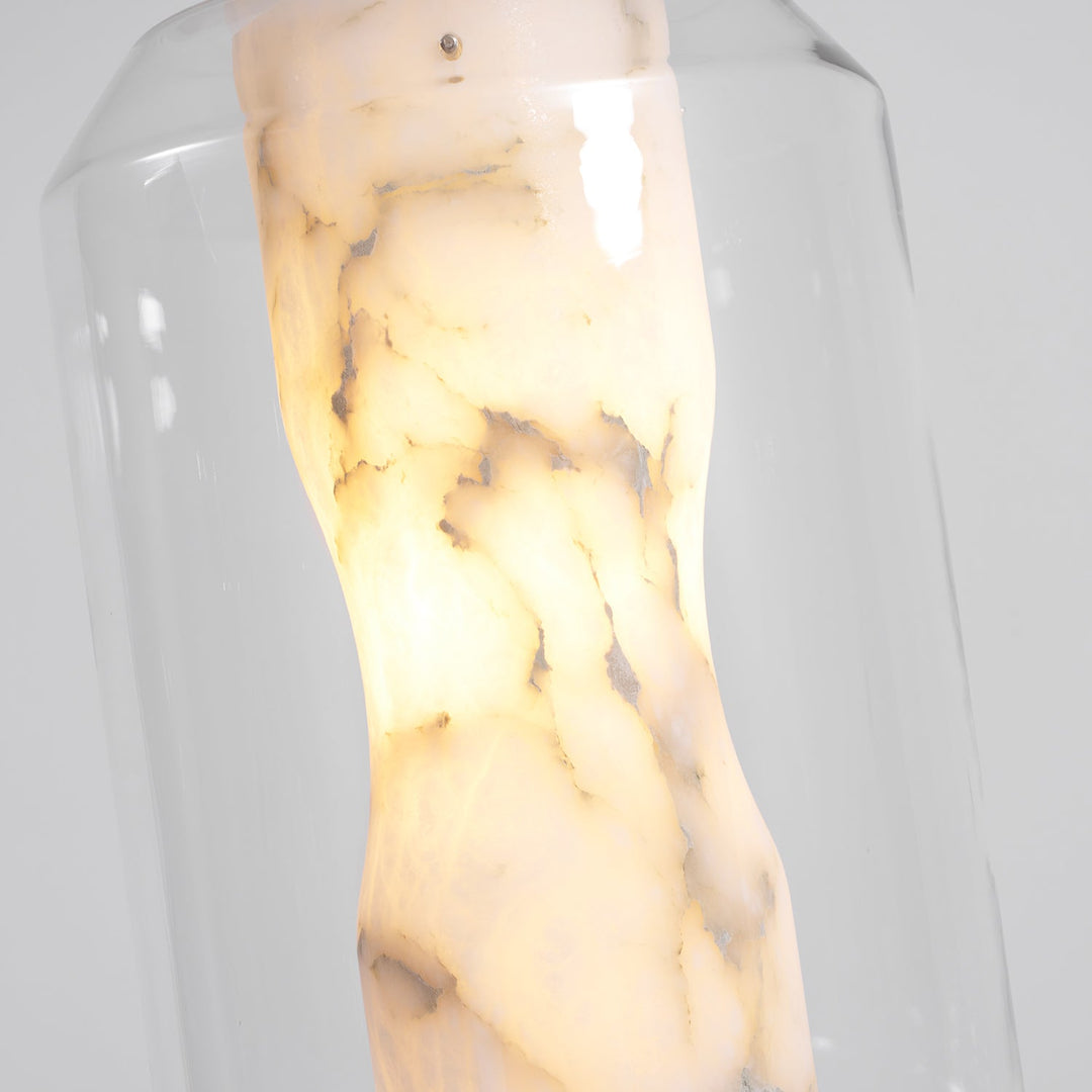 Alabaster Glas Cylinder Pendellampa