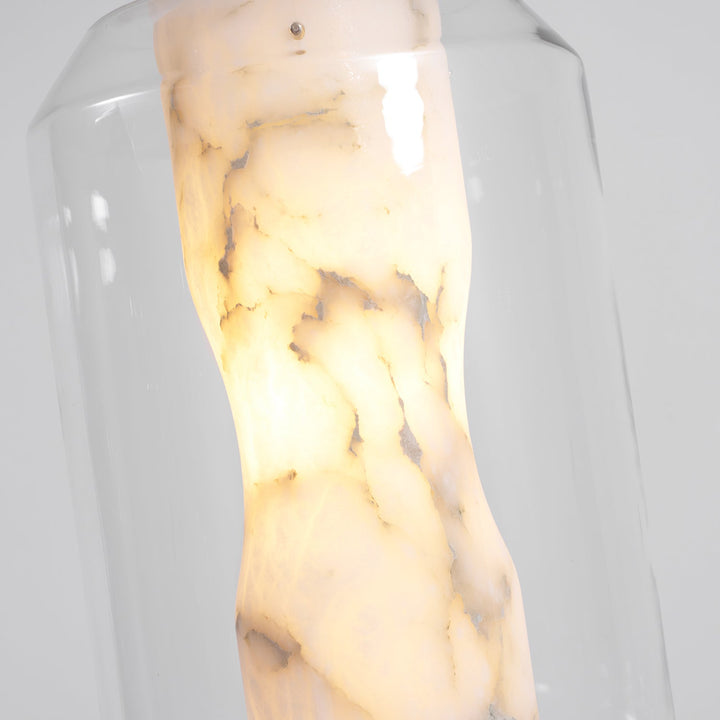 Alabaster Glas Cylinder Pendellampa