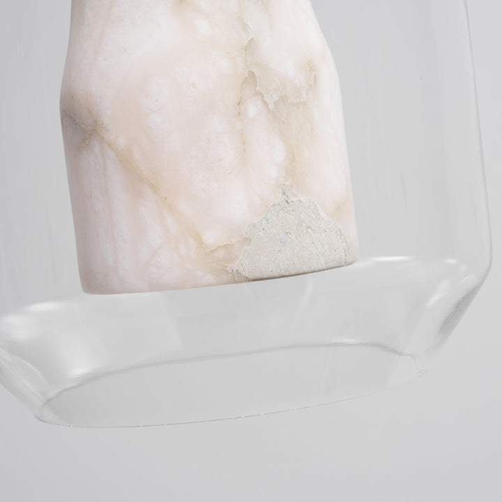 Alabaster Glas Cylinder Pendellampa
