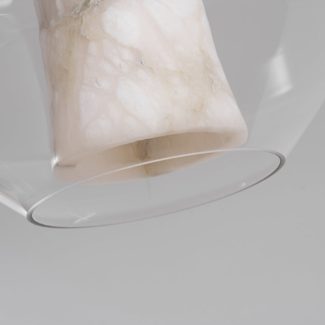 Alabaster Glas Cylinder Pendellampa