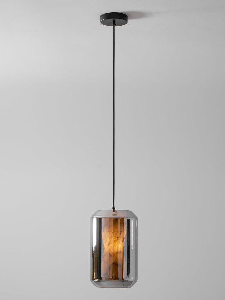 Alabaster Glas Cylinder Pendellampa