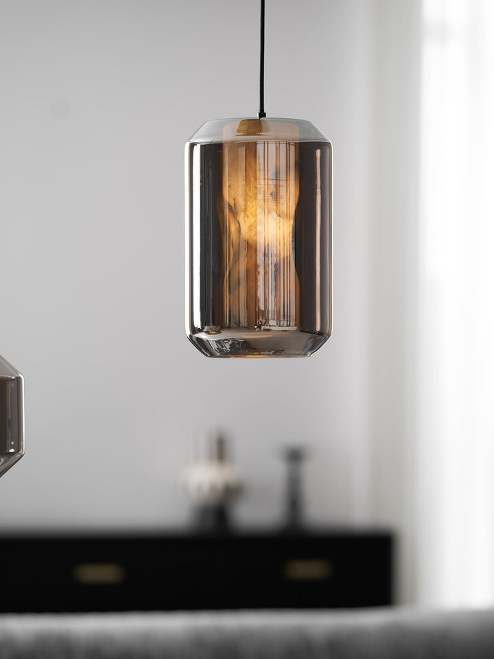 Alabaster Glas Cylinder Pendellampa