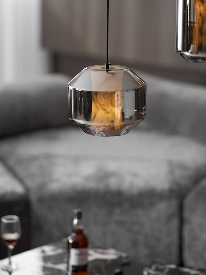Alabaster Glas Cylinder Pendellampa