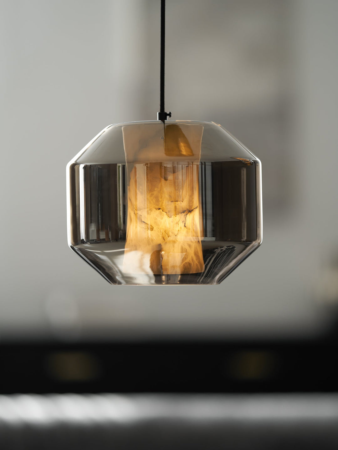 Alabaster Glas Cylinder Pendellampa