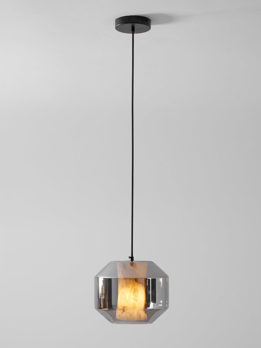Alabaster Glas Cylinder Pendellampa