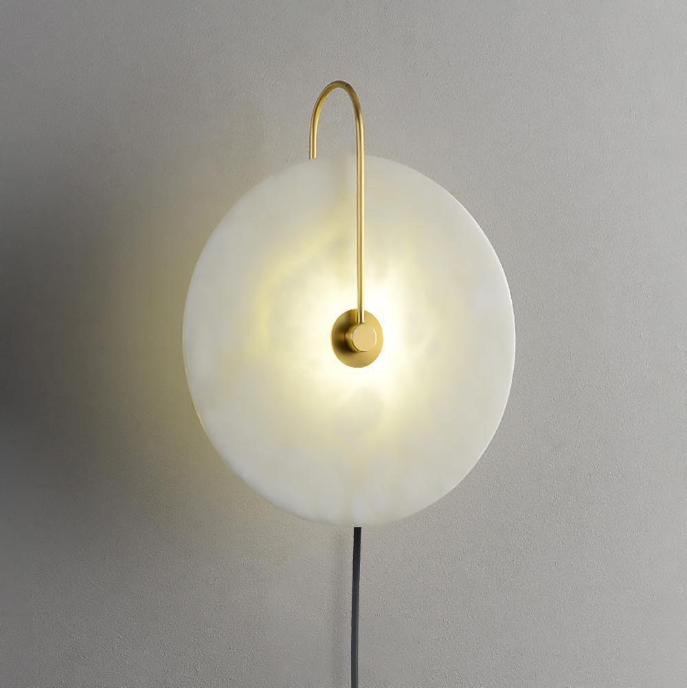 Alabaster LED Vägglampa med Stickkontakt
