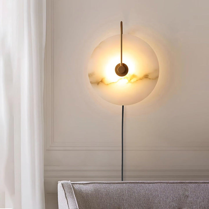 Alabaster LED Vägglampa med Stickkontakt
