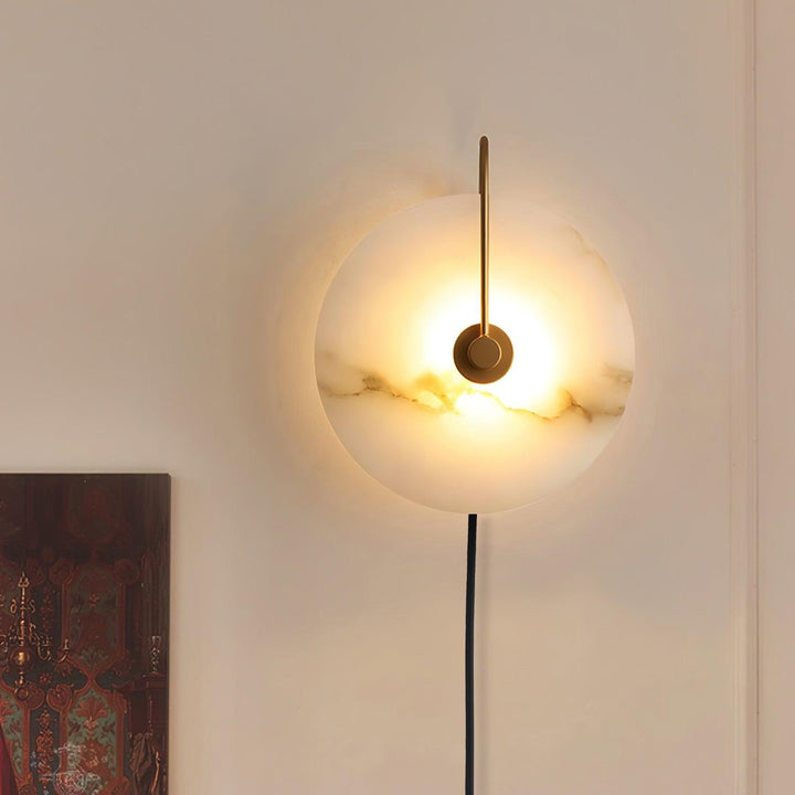 Alabaster LED Vägglampa med Stickkontakt
