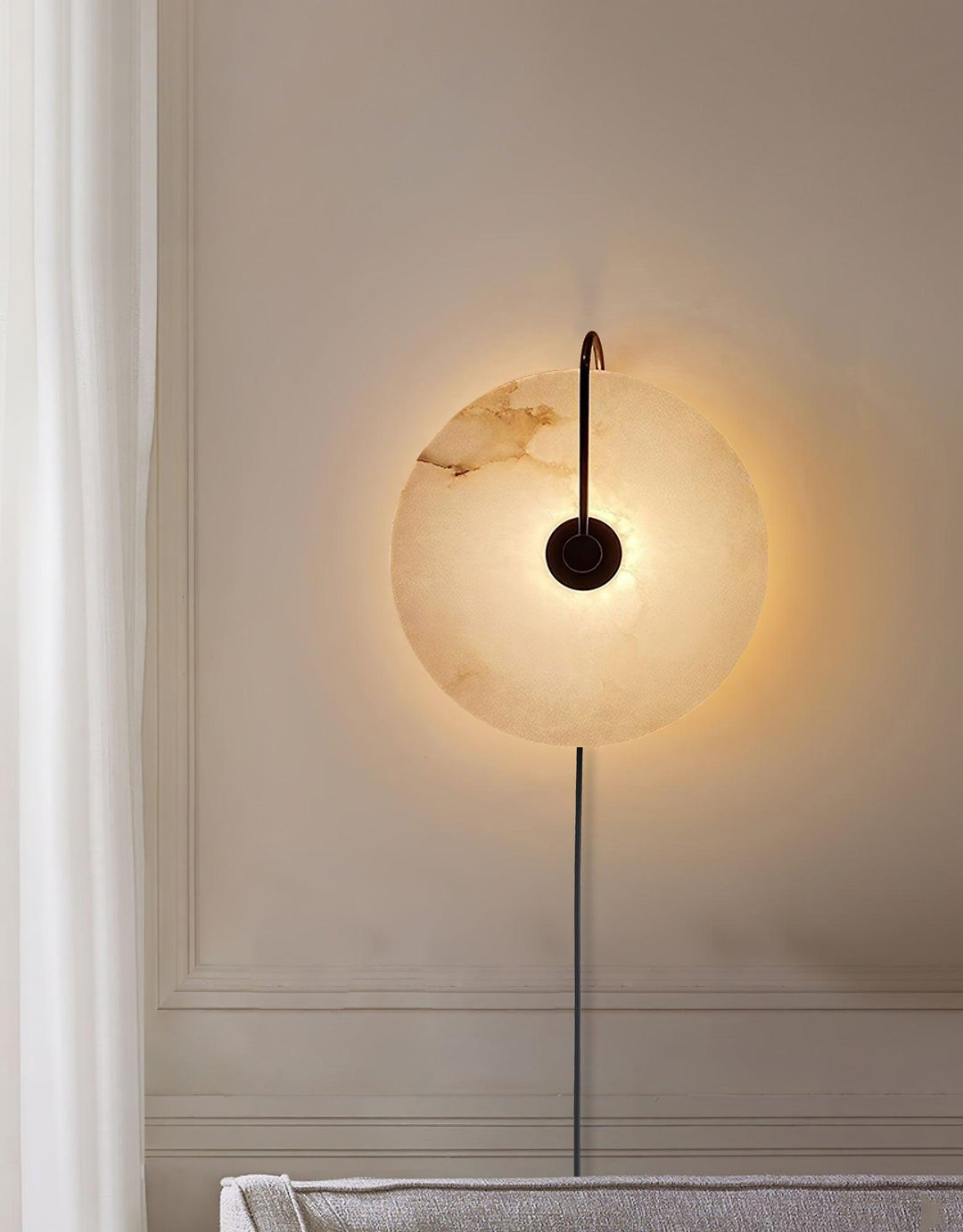 Alabaster LED Vägglampa med Stickkontakt