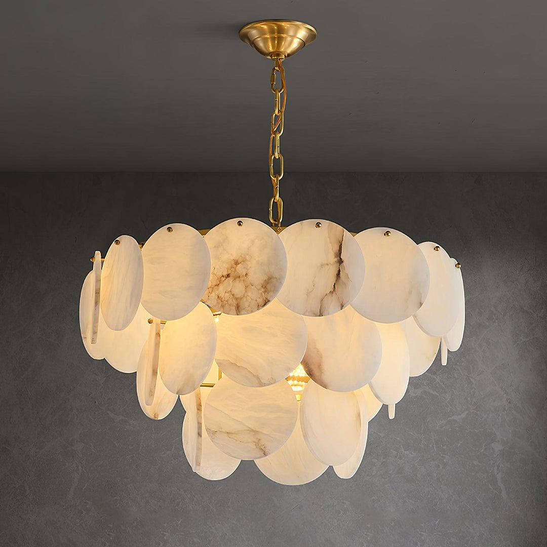 Alabaster Shell Messing Kandelaber