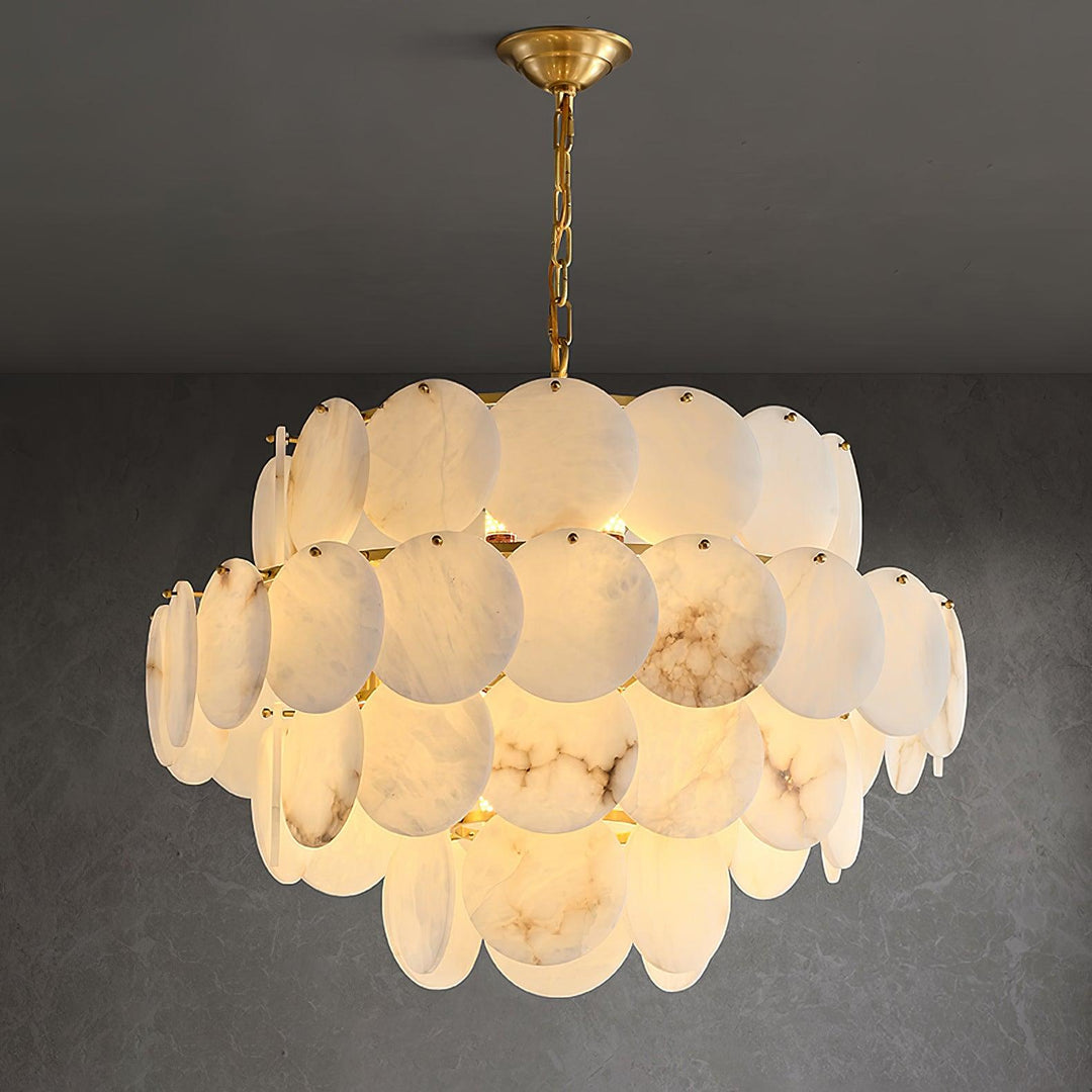 Alabaster Shell Messing Kandelaber