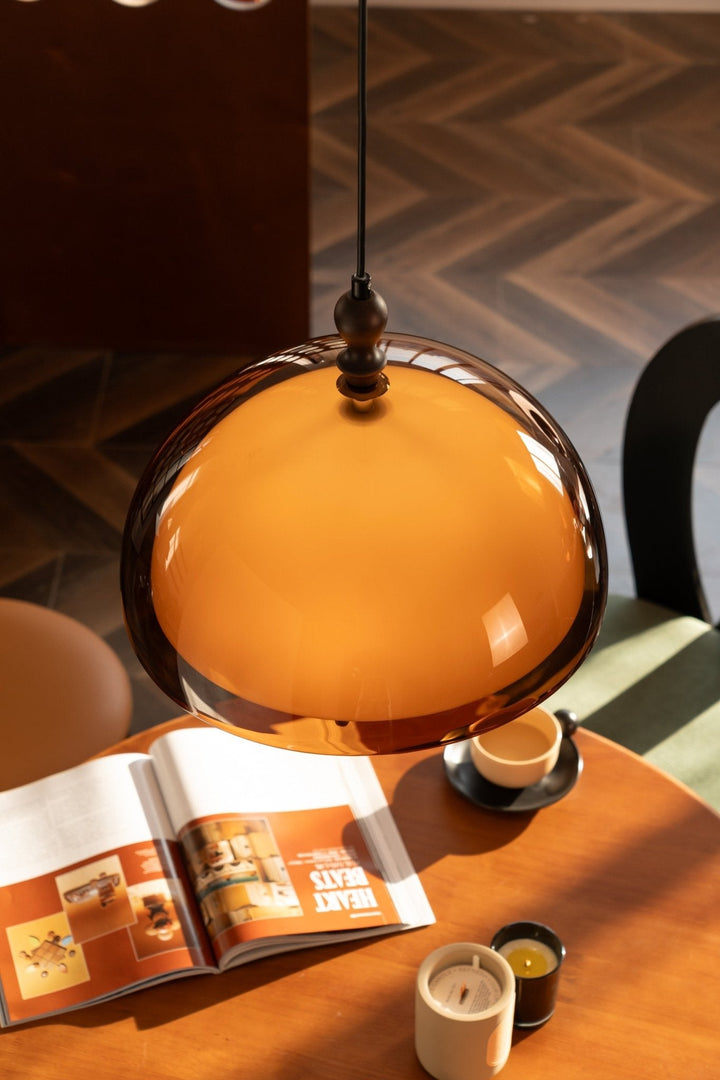 Amber Kuppelformad Pendellampa
