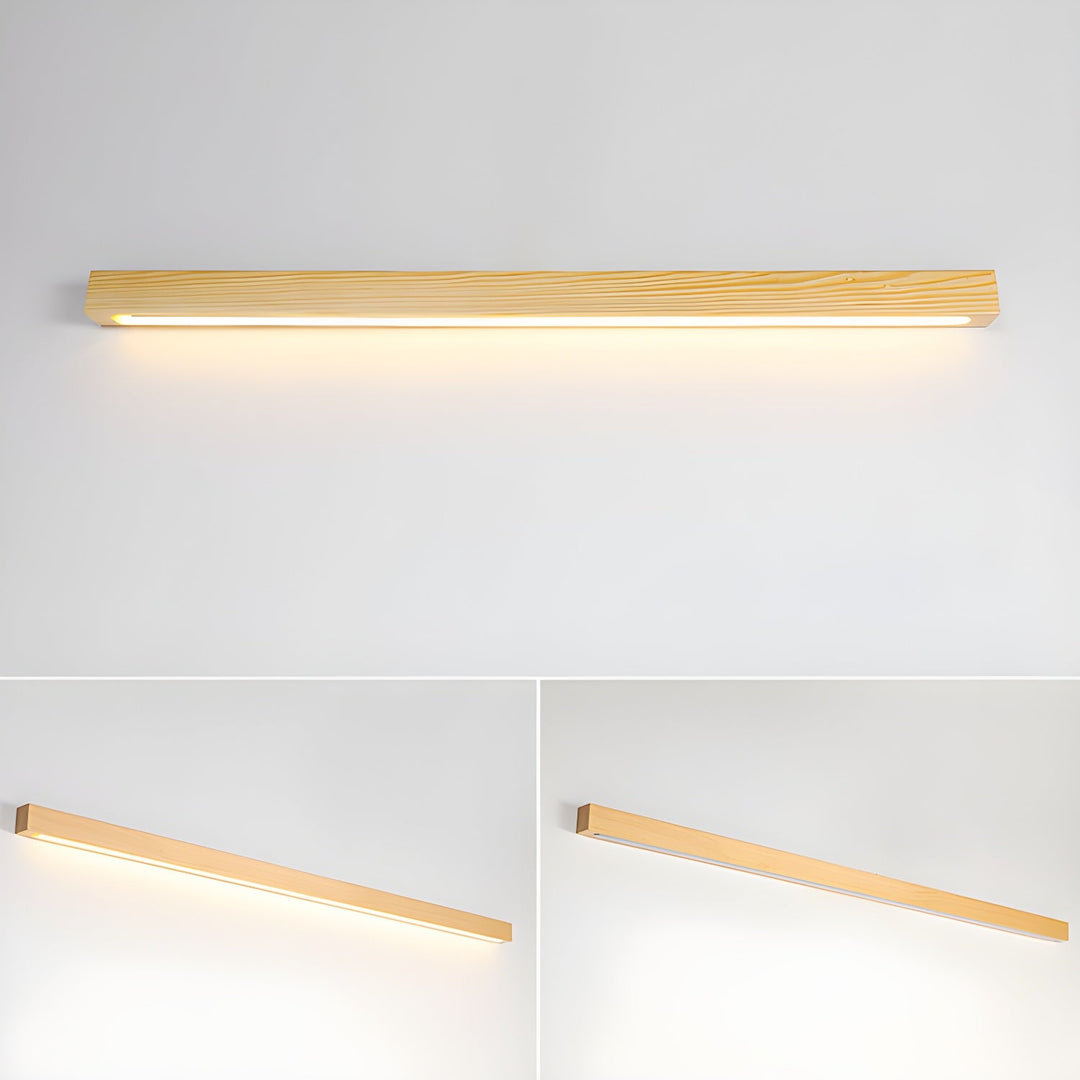 Arlo Linjär Trä Vägglampa