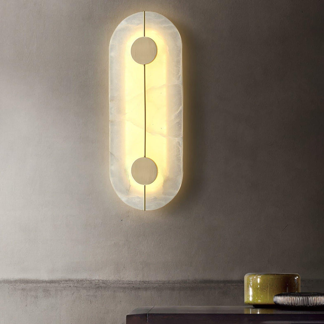 Konstnärlig Alabaster Vägglampa