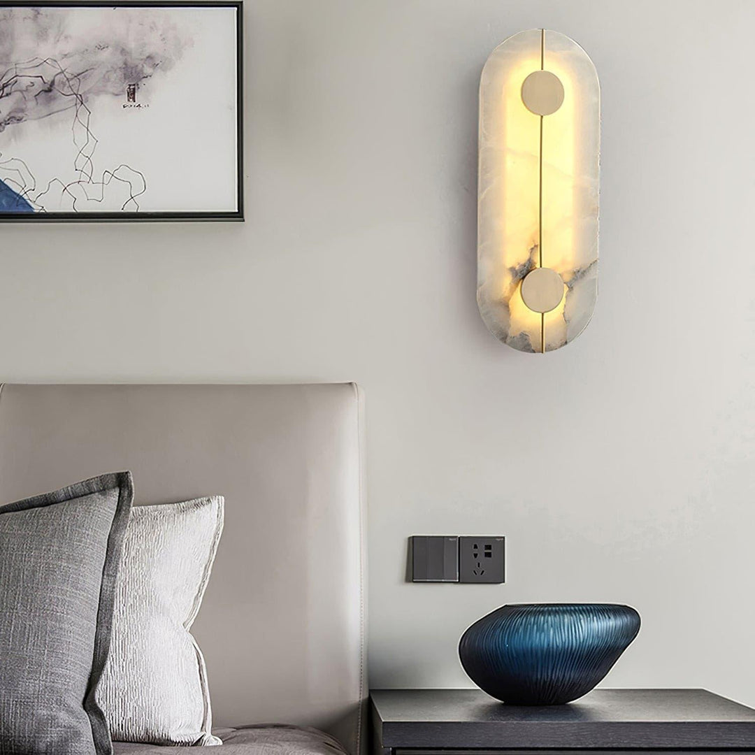 Konstnärlig Alabaster Vägglampa