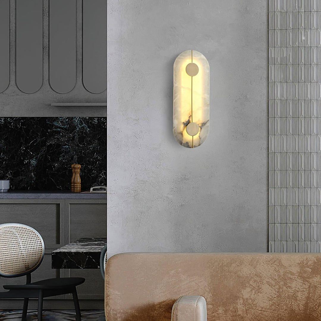 Konstnärlig Alabaster Vägglampa